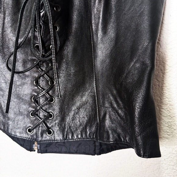 Wilsons Leather Halter Crop Lace Up Top Vintage - Picture 6 of 9